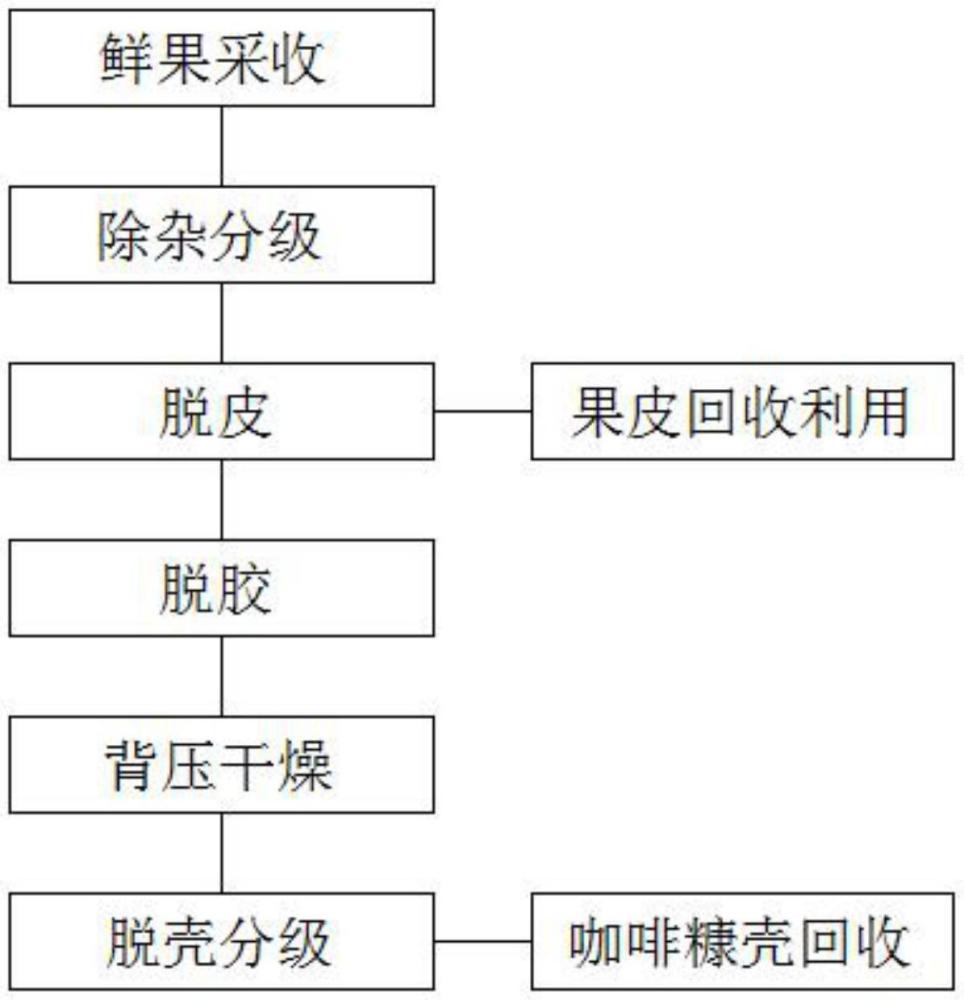 一种咖啡无水绿色环保初加工方法