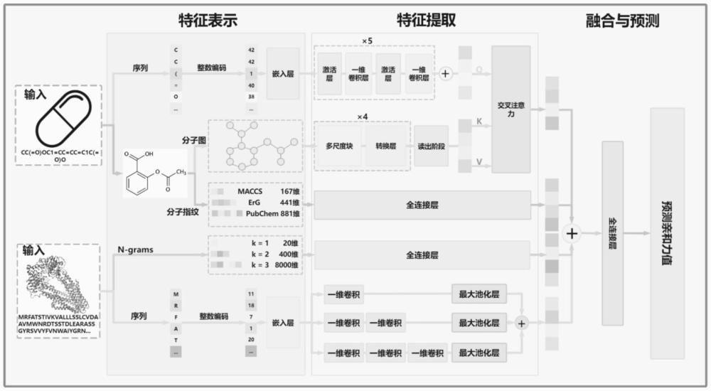 基于多层次特征融合的药物-靶标亲和力预测方法及系统