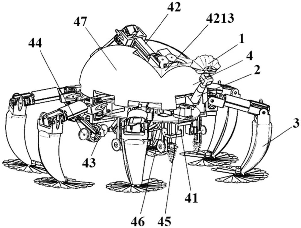 一种用于沙漠植树的仿生蜘蛛机器人及其工作方法