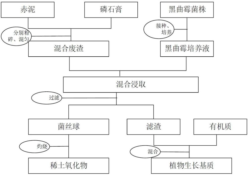 一种从赤泥和磷石膏中提取稀土同时制备植物生长基质的方法